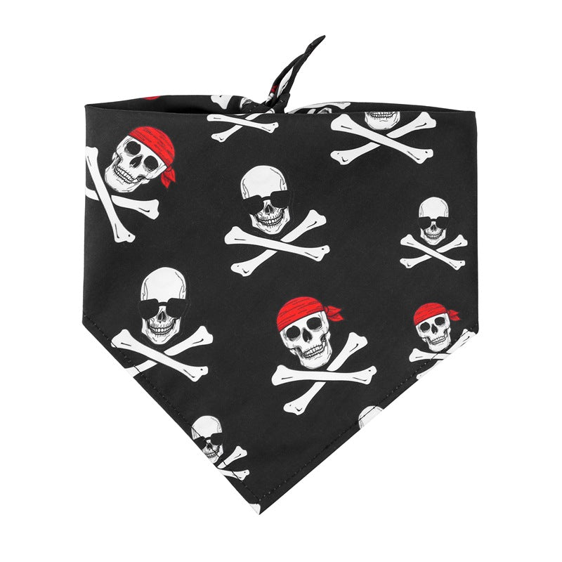Einlagiges Halloween-Hundebademantel mit Totenkopfmotiv