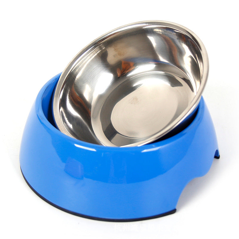 Gamelle double usage antidérapante en acier inoxydable pour animaux de compagnie