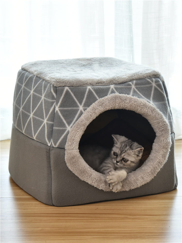 Villa lit pour chien et chat - Capsule spatiale double usage